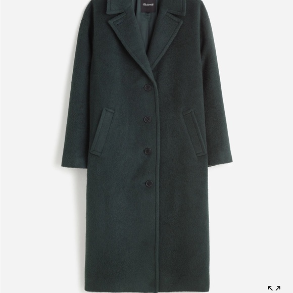 Women's Dark Green Wool Coat - Picture 2 of 10